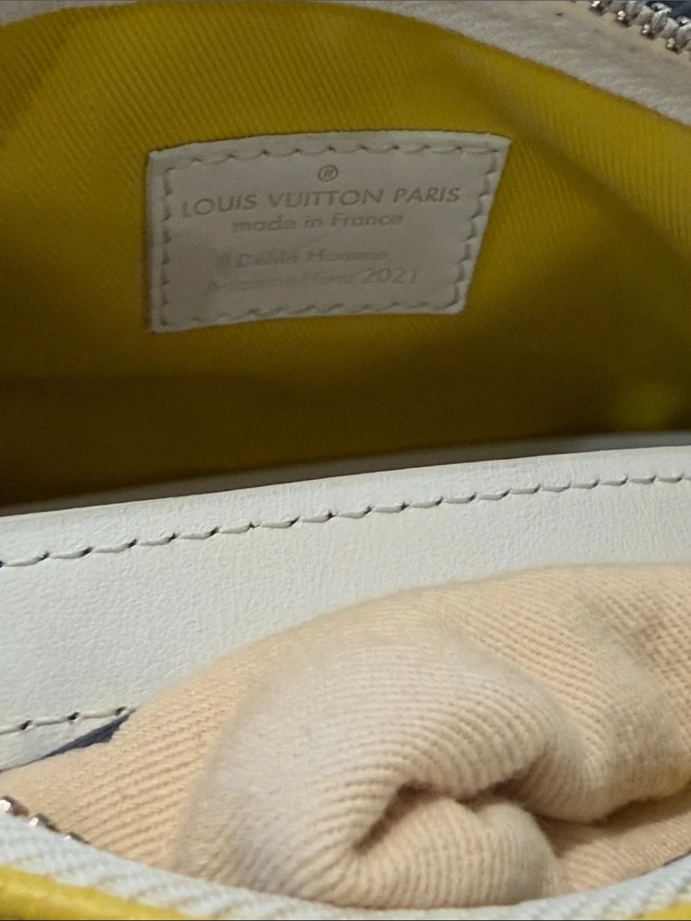 Louis Vuitton Yellow and White Mini Speedy Tote